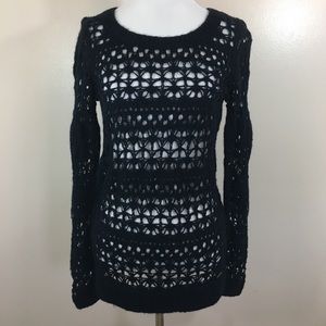 Hollister Navy Crotchet Sweater. Small NWT